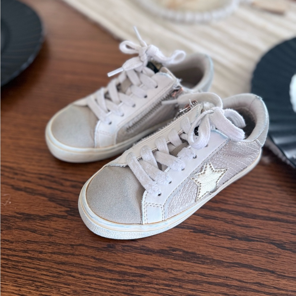 Vintage Havana Kids' Cream Star Sneakers with Zipper